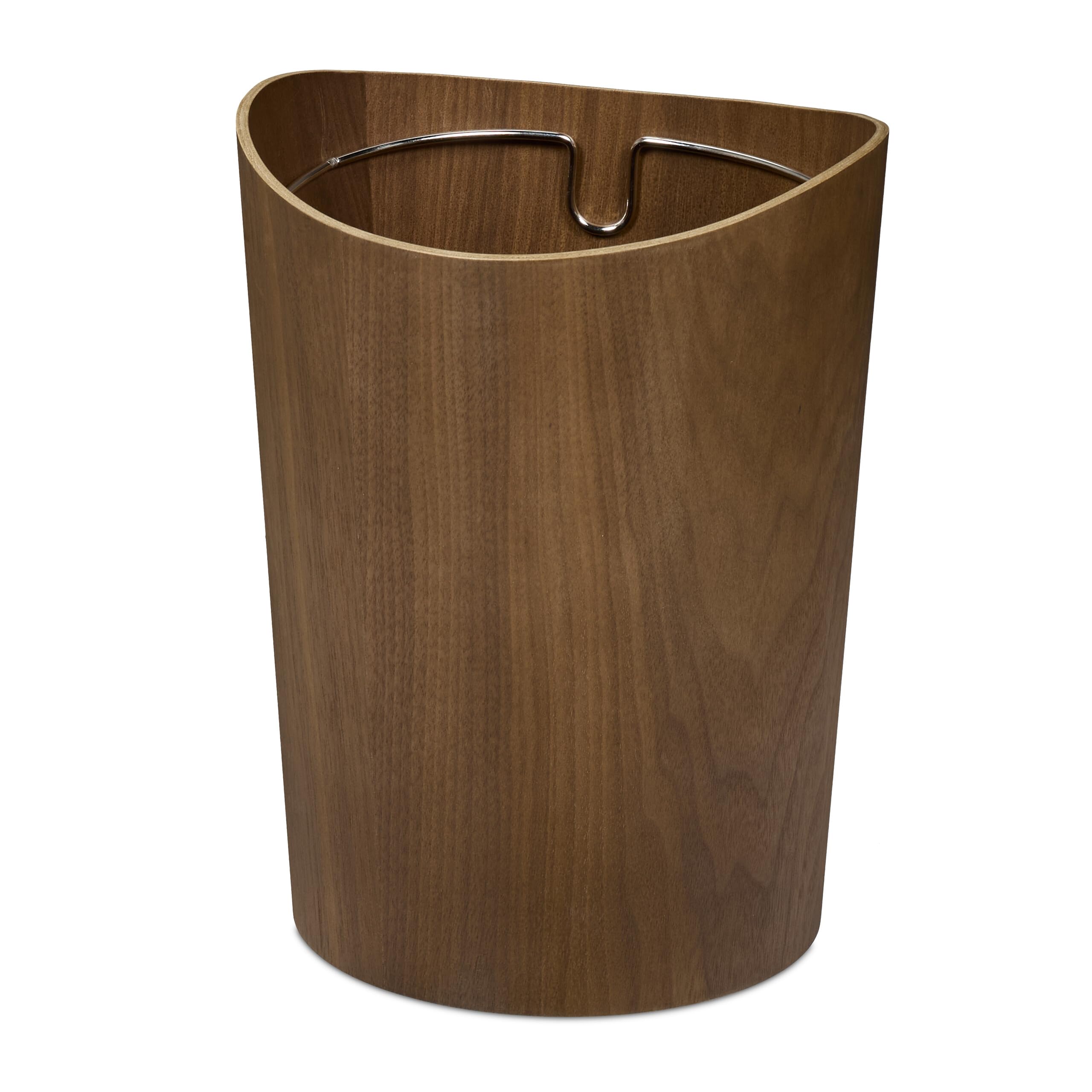 Relaxdays Cestino Gettacarte in Legno, Pattumiera Rotonda, Anello per Sacchetto Rifiuti, Cesto 9 L, HxD 30x23 cm Marrone