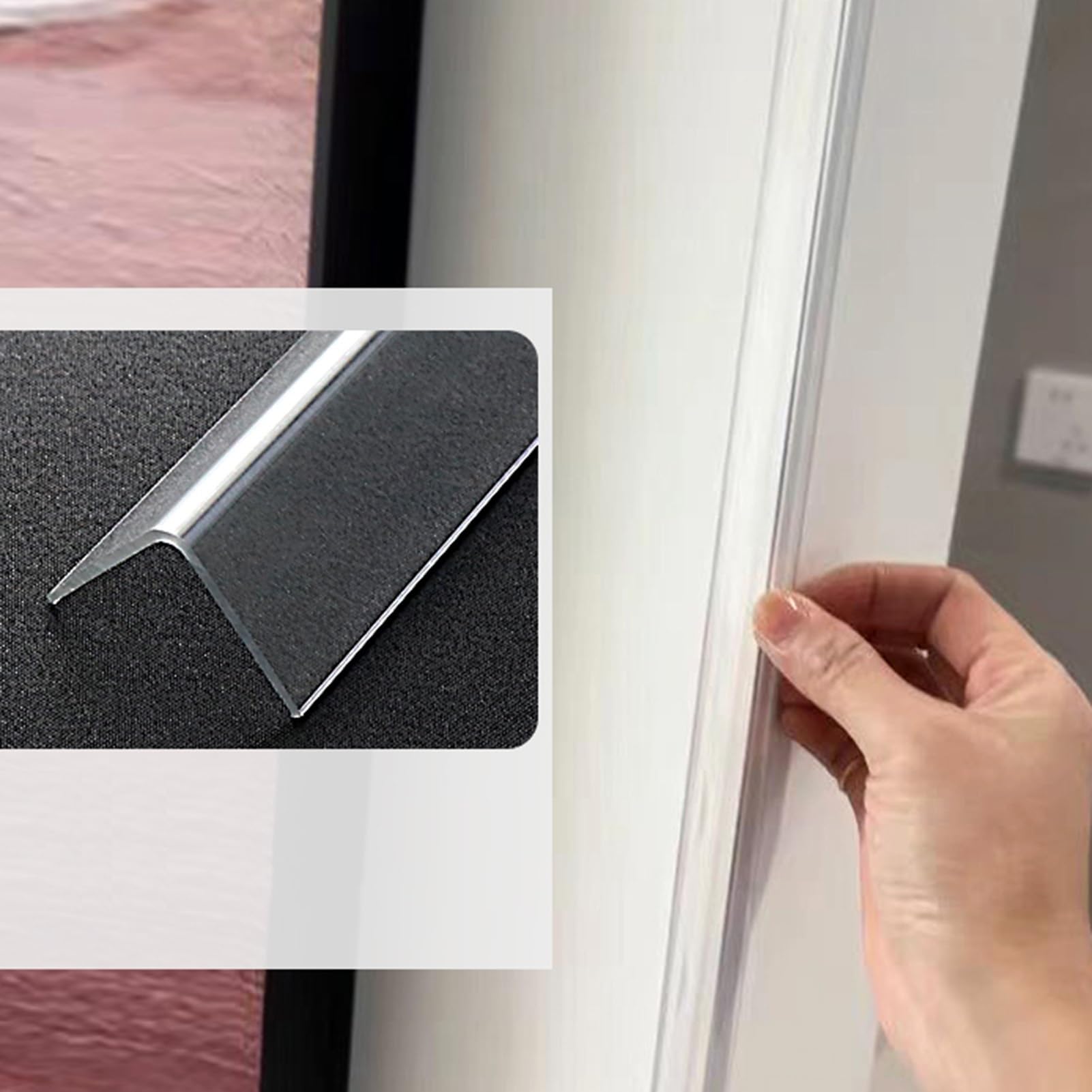 Protectores de esquina autoadhesivos transparentes en forma de L para muebles y escaleras