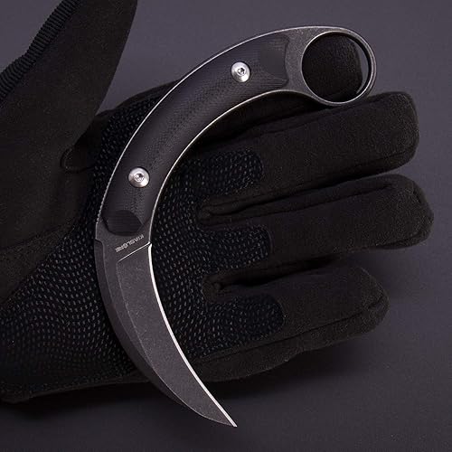 Miniatura 3 de KIASLORE - Cuchillos de acero D2 con garra de sombra, para exteriores, para supervivencia, dientes tácticos