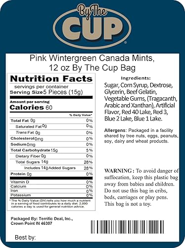 Miniatura 10 de Mentas de Canadá con verde invernal rosa, bolsa By The Cup de 1.5 libras