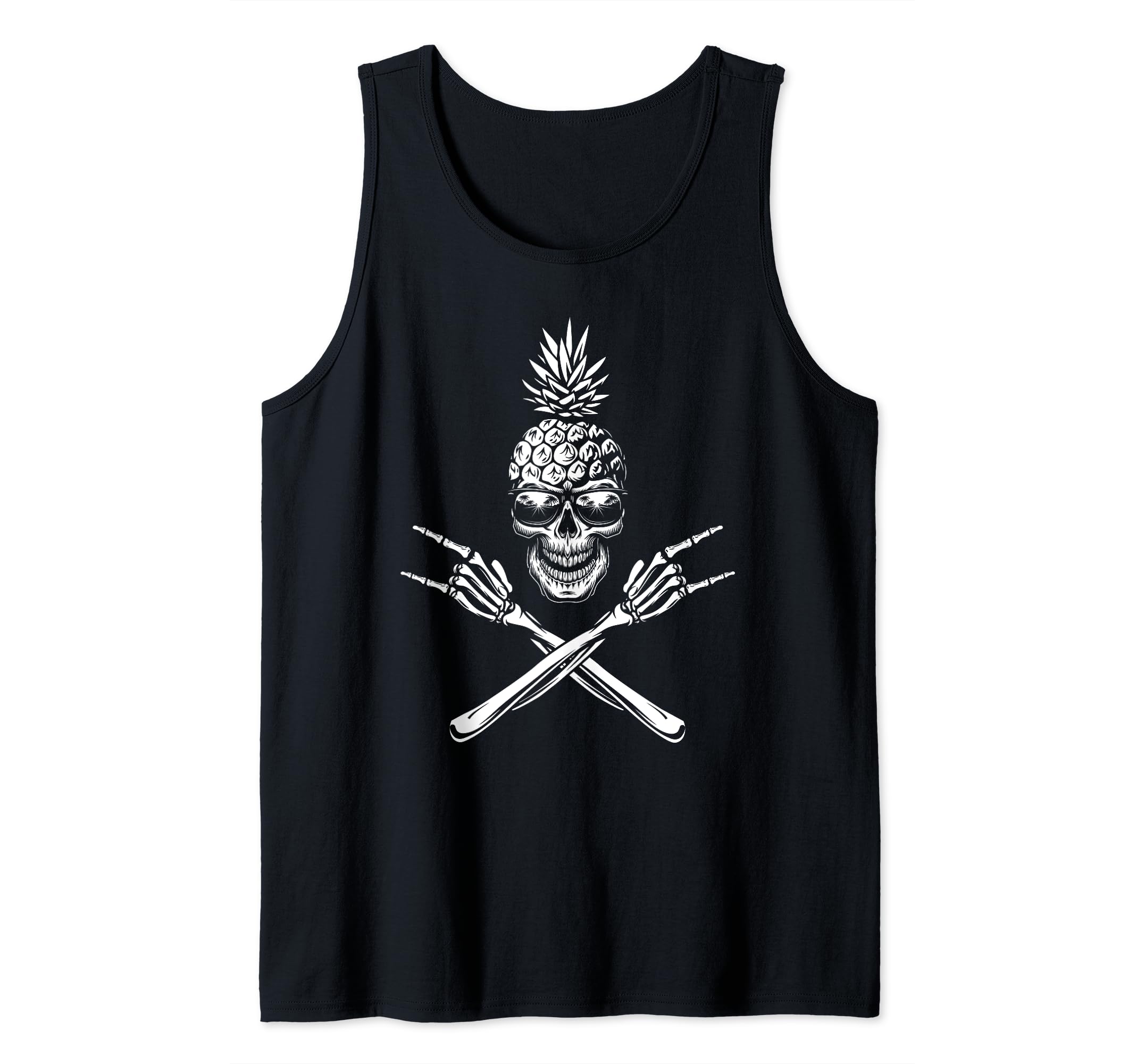 Crazy Rock and Roll Skeleton Pineapple Skull CoCrazy Rock and Roll Skeleton Pineapple Skull, Retro Summer Tank Top