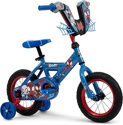 Huffy Disney and Marvel 12/16 Inch Boy's Bike for Kids, Multiple Color Options and Designs Available, Ideal for Ages 3+ Years Old, Removable Training Wheels, Adjustable Seat, Simple Coaster Brake