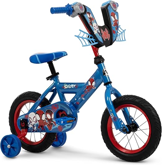 Huffy Disney and Marvel 12/16 Inch Boy's Bike for Kids, Multiple Color Options and Designs Available, Ideal for Ages 3+ Years Old, Removable Training Wheels, Adjustable Seat, Simple Coaster Brake