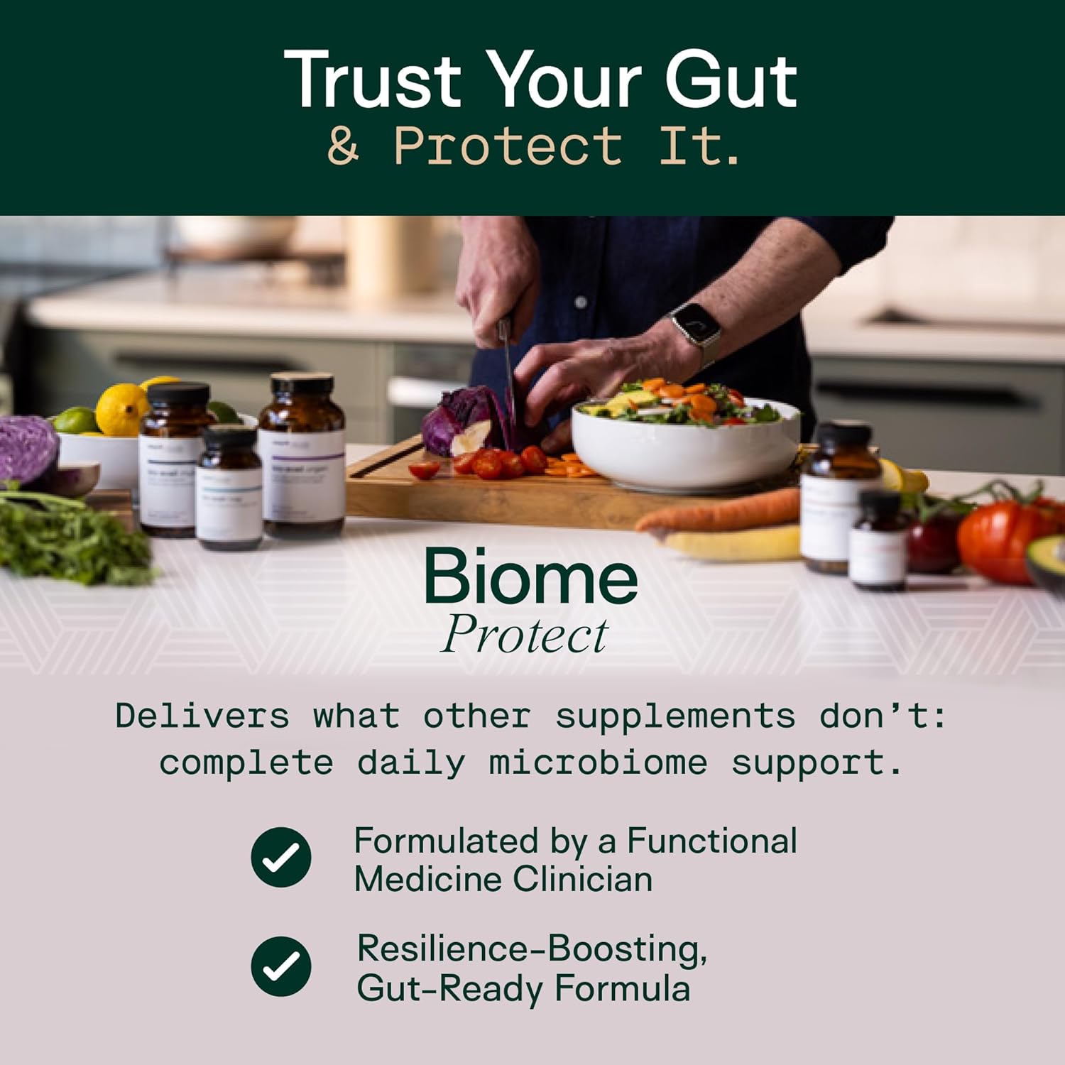 Adapt Naturals 4-in-1 Biome Protect Prebiotics, Probiotics Supplement Postbiotics & Polyphenols for Microbiome, Gut Health & Defense for Women & Men, 30 Day Supply - Image 8