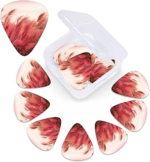 Pink landscape reed print Guitar Picks 12 Pack Personalized Guitar Picks with Storage Box Guitar Accessories for Ukulele Electric Acoustic Guitars Bass
