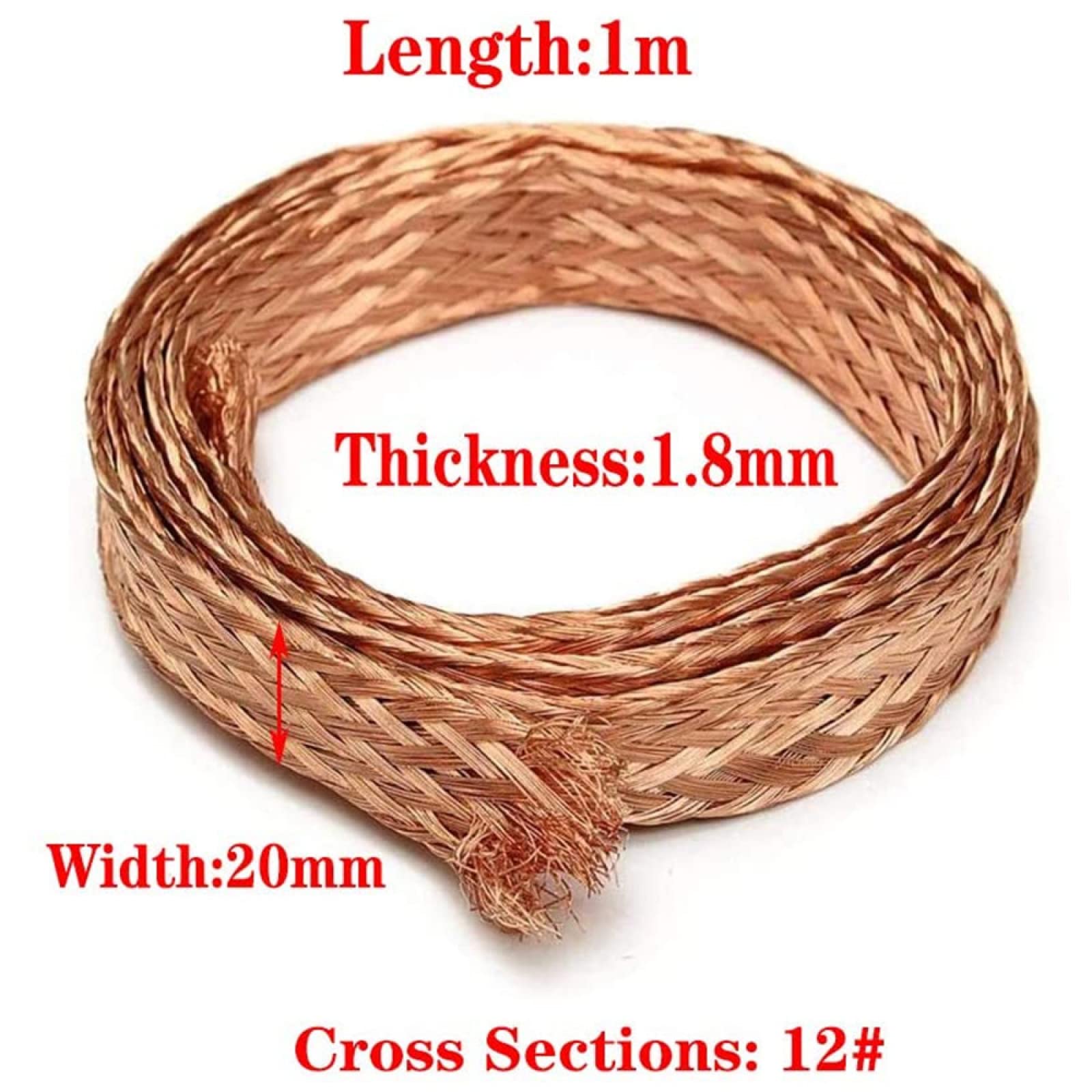 YAODHAOD Lot De 10 Câbles De Mise à La Terre Toronnés En Cuivre 300 Mm , Sangle De Mise à La Terre De Batterie De Moteur De Voiture Pour Couloirs De Sol