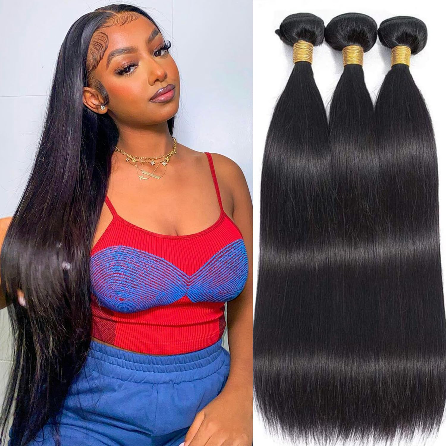 Straight Human Hair Bundles 12 14 16 Inch Unprocessed 12A Brazilian Virgin Hair Straight Hair 3 Bundles Weave Human Hair Extension