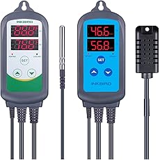 Inkbird WiFi ITC-308 Digital Temperature Controller with WiFi IHC-200 Humidity Controller with Outlet for Mushroom Humidifier Dehumidifier Reptile Greenhouse Home Brewing
