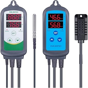 Inkbird WiFi ITC-308 Digital Temperature Controller with WiFi IHC-200 Humidity Controller with Outlet for Mushroom Humidifier Dehumidifier Reptile Greenhouse Home Brewing