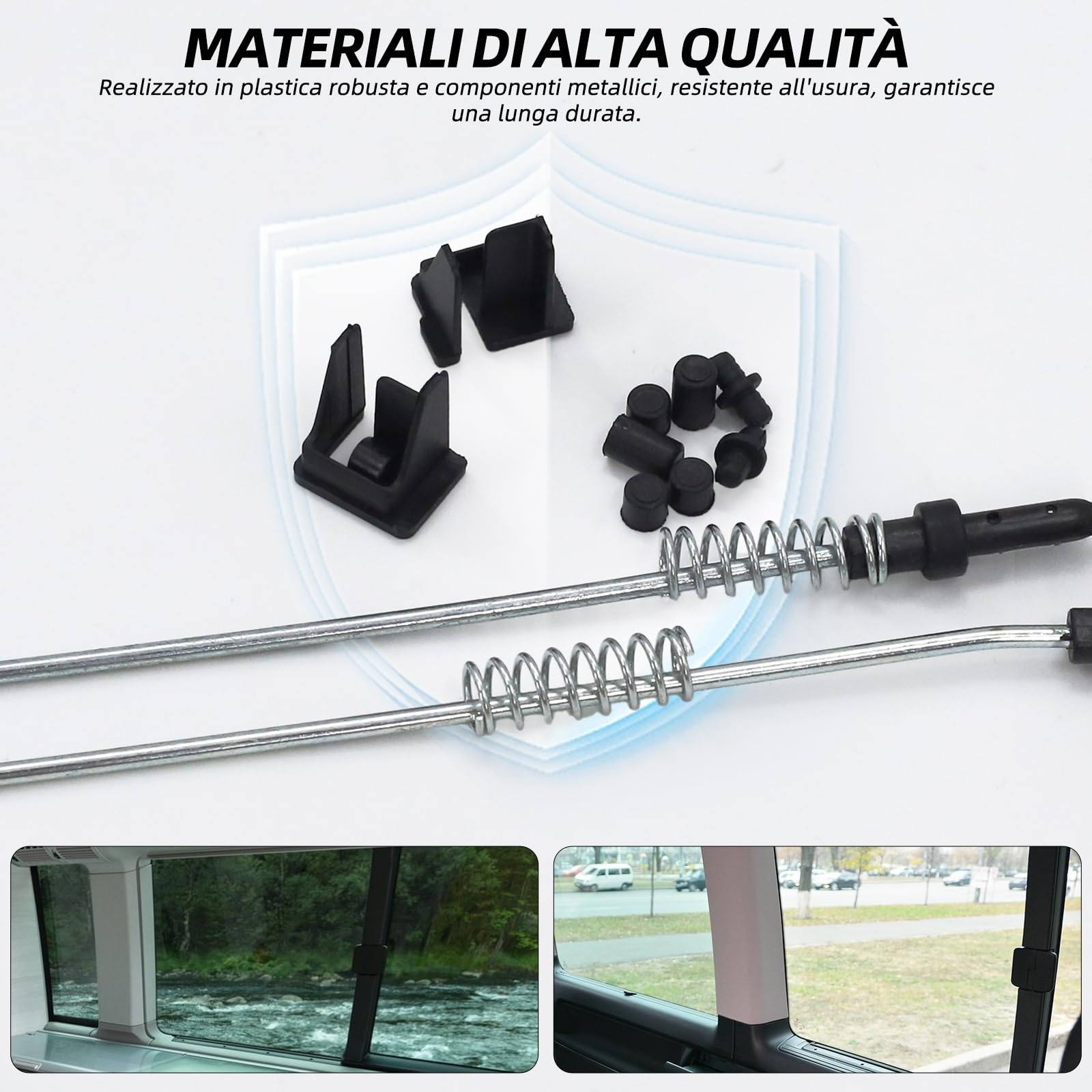 Kit di riparazione per finestrini scorrevoli, inclusa maniglia. Adatto per Volkswagen Transporter, T5/T6, Caravelle e Multivan (modelli 2003-2025).