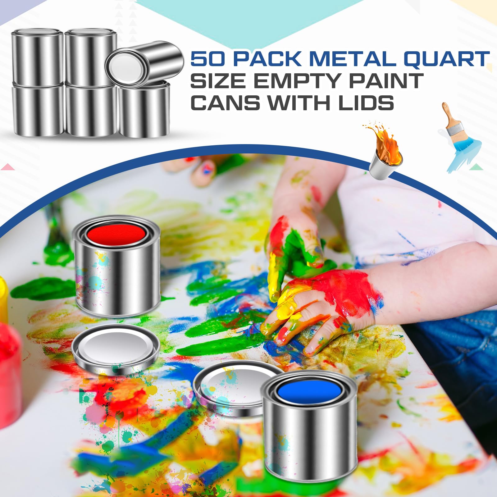 Bulk Empty Paint Cans - 50 Pack -6