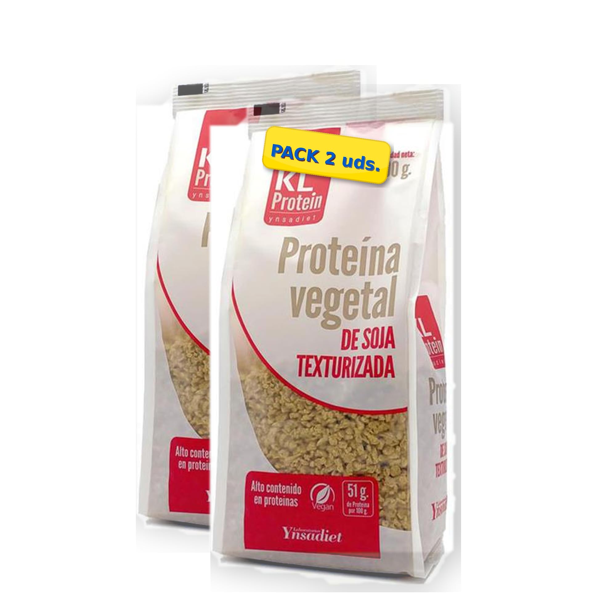 Pack 2 x Proteína de Soja Texturizada Fina KL Protein Ynsadiet 300 g (600 g total) – Soja texturizada fina para recetas veganas, ideal para boloñesa y rellenos, fácil hidratación