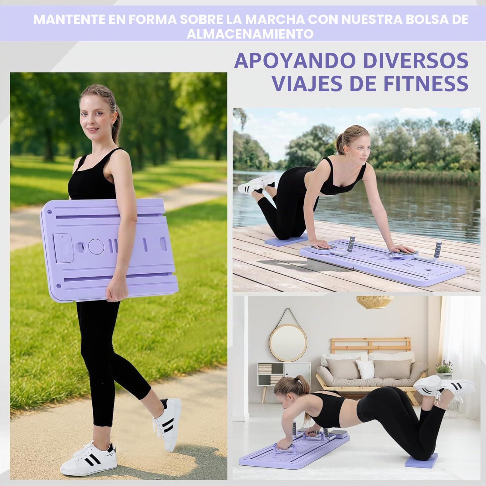Tabla de Pilates para el hogar, 5 en 1, Plegable, Mini Tabla reformadora de Pilates, con Temporizador para núcleo, Cintura, Pierna, Brazo y Entrenamiento de Espalda, 2025, reformador