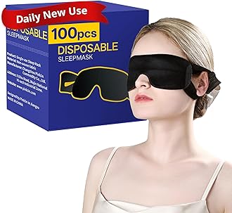 100 Pack Disposable Sleep Masks Bulk, Blackout Blindfolds for Men Women, Soft Eye Shade Cover for Sleeping Travel Yoga, Light Blocking Night Eye Mask for Party Games Team Building