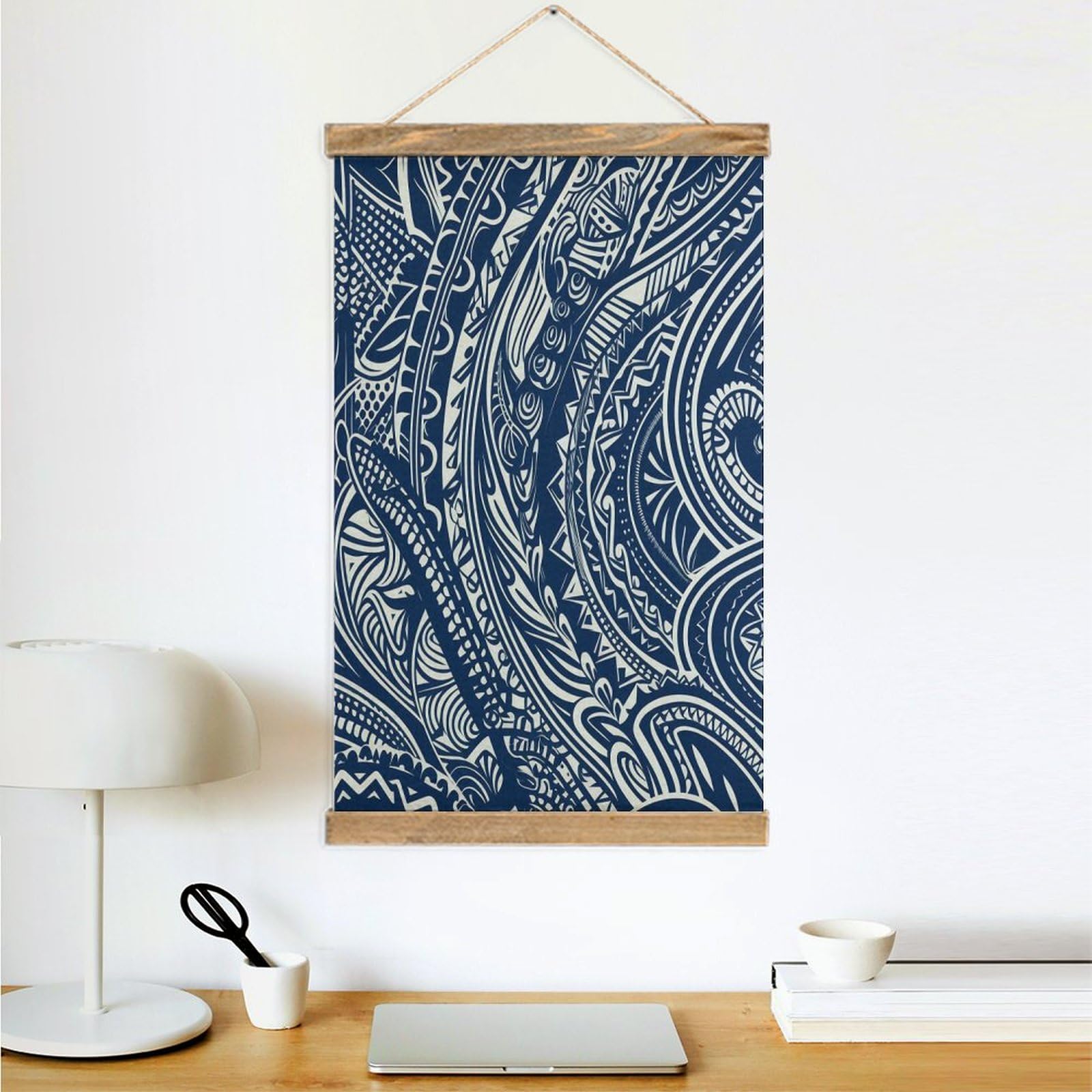 Amazon.com: ZXDSKGYN Blue Polynesian Maori Tribal Pattern Frame