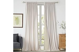 96-Inch Long Ivory Velvet Blackout Curtains - 2 Panels