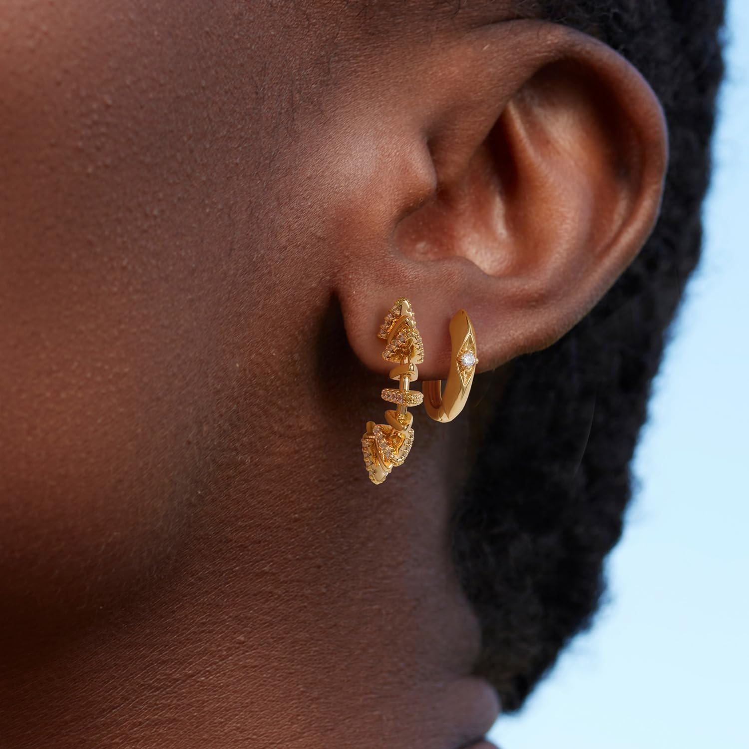 MYEARS Women Hoop Earrings Gold 14K Gold Filled Small Simple Handmade Hypoallergenic Everyday Illusion Jewelry - Image 2