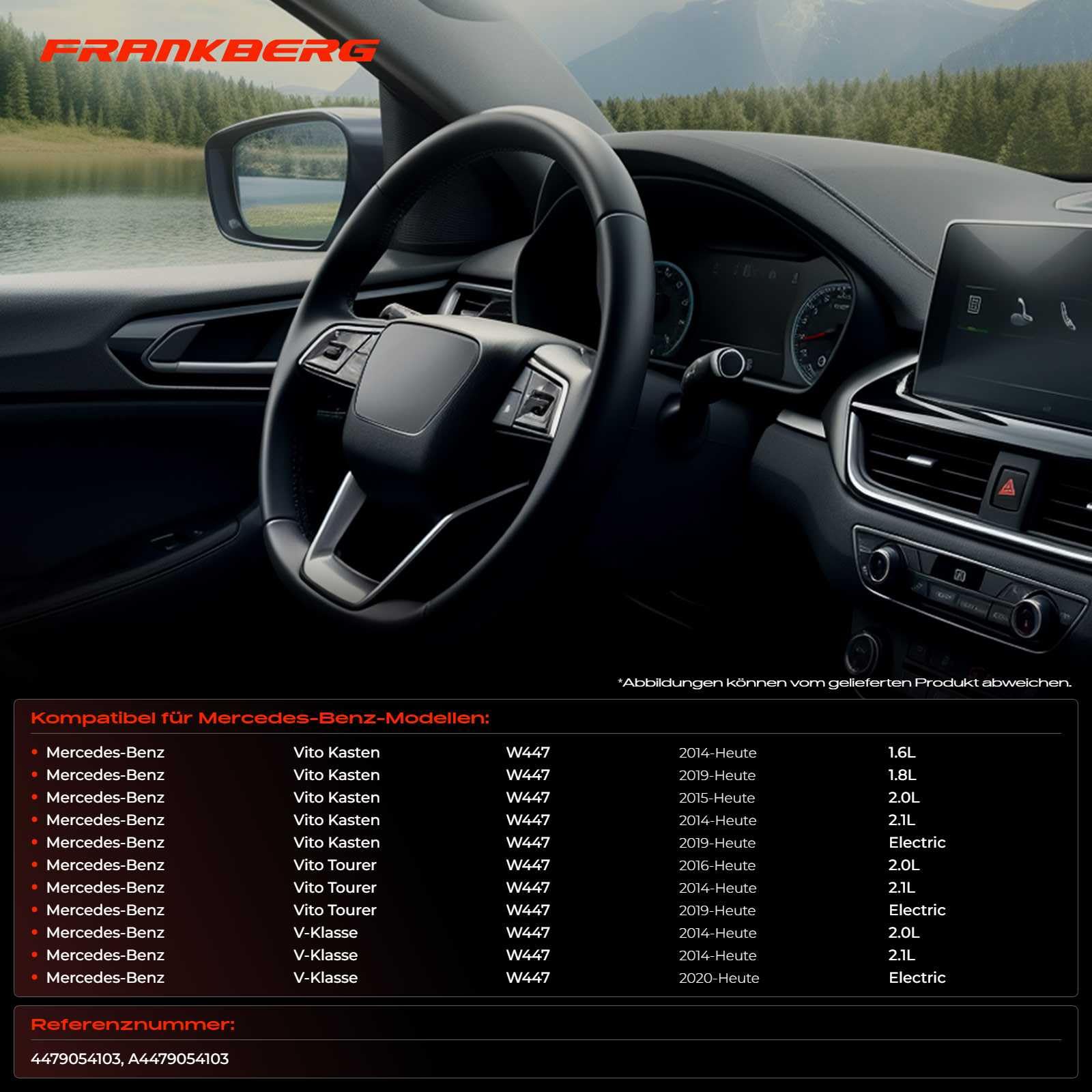 Frankberg Fensterheberschalter Fahrerseite 3-polig Kompatibel mit V-Klasse W447 Vito Tourer W447 Vito Mixto (Double Cabin) W447 Vito Kasten W447 Replace# 4479054103