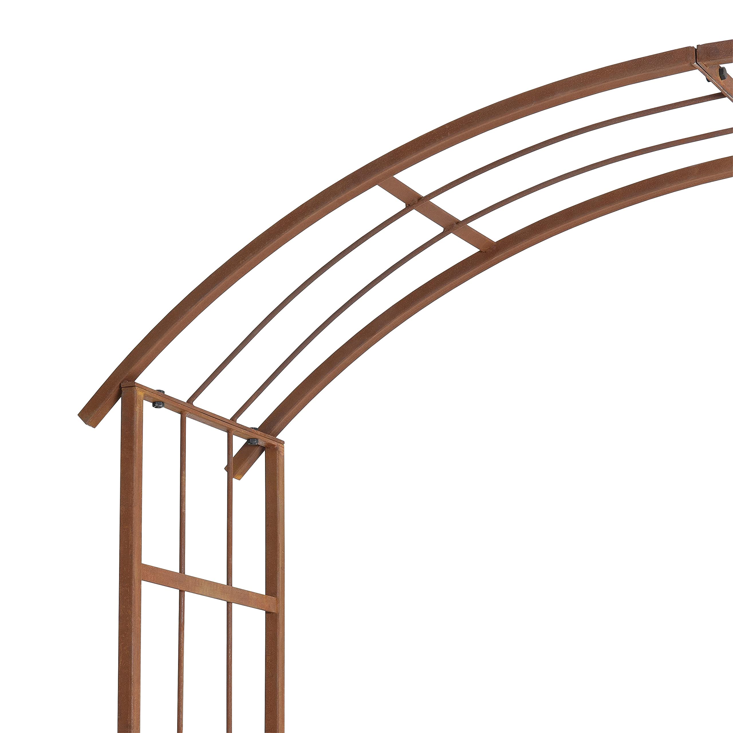 ESTEXO Rosenbogen Rankhilfe Kletterhilfe Rost Metall Rosenspalier Torbogen Bogen Spalier (140 cm)