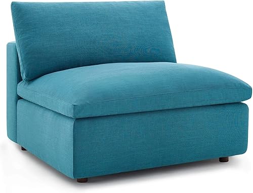 Miniatura 4 de Modway Commix Sofá modular, asiento para 6 - otomano, tela verde azulado