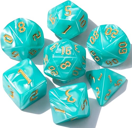 CiaraQ DND - Juego de dados poliédricos con bolsa de dados para juegos de rol de Calabozos y Dragones RPG MTG