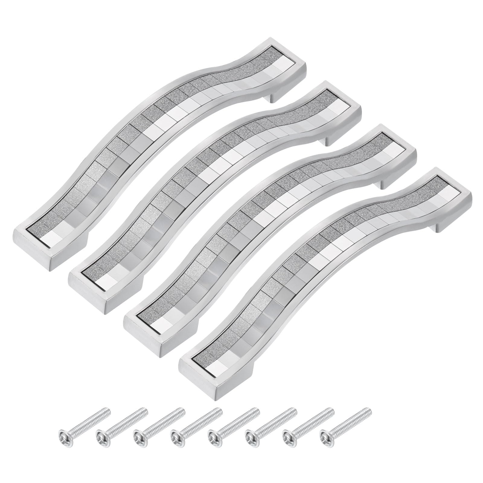 Poignées de tiroir en alliage cristal argenté 96 mm pour votre cuisine