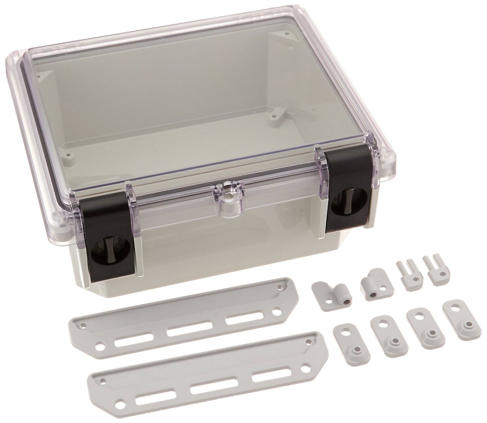 Serpac I342HL Polycarbonate Plastic Enclosure, 11-3/4" Length x 9.98" Width x 5.45" Height, Top Clear/Bottom Gray