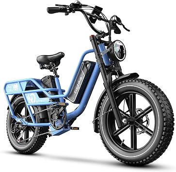 EUYBIKE 3000W/2000W Peak Motor Foldable Electric Bike for Adults, 35MPH 120+Miles, 48V/52V 30Ah/35Ah E Bike, 20 Fat Tire All-Terrain Ebike, Hydraulic Brake, 8-Speed, Magnesium Alloy, Full Suspension