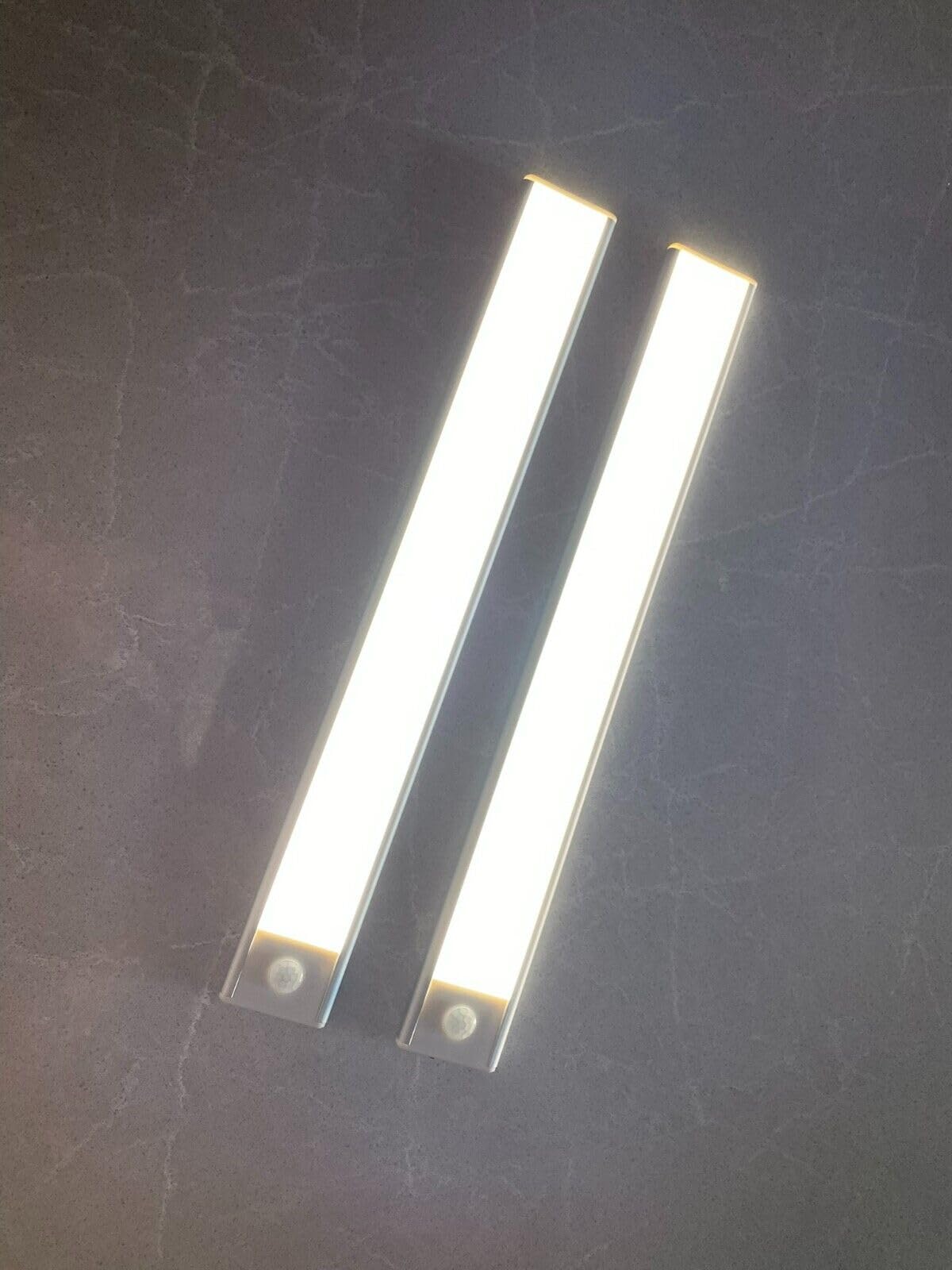 EVMIZE LED Motion Sensor Under Cabinet Closet Light Kitchen Strip Lamp Bar 12" White CE 6500k Cabinets Closet Drawer Bathroom Office Bedroom