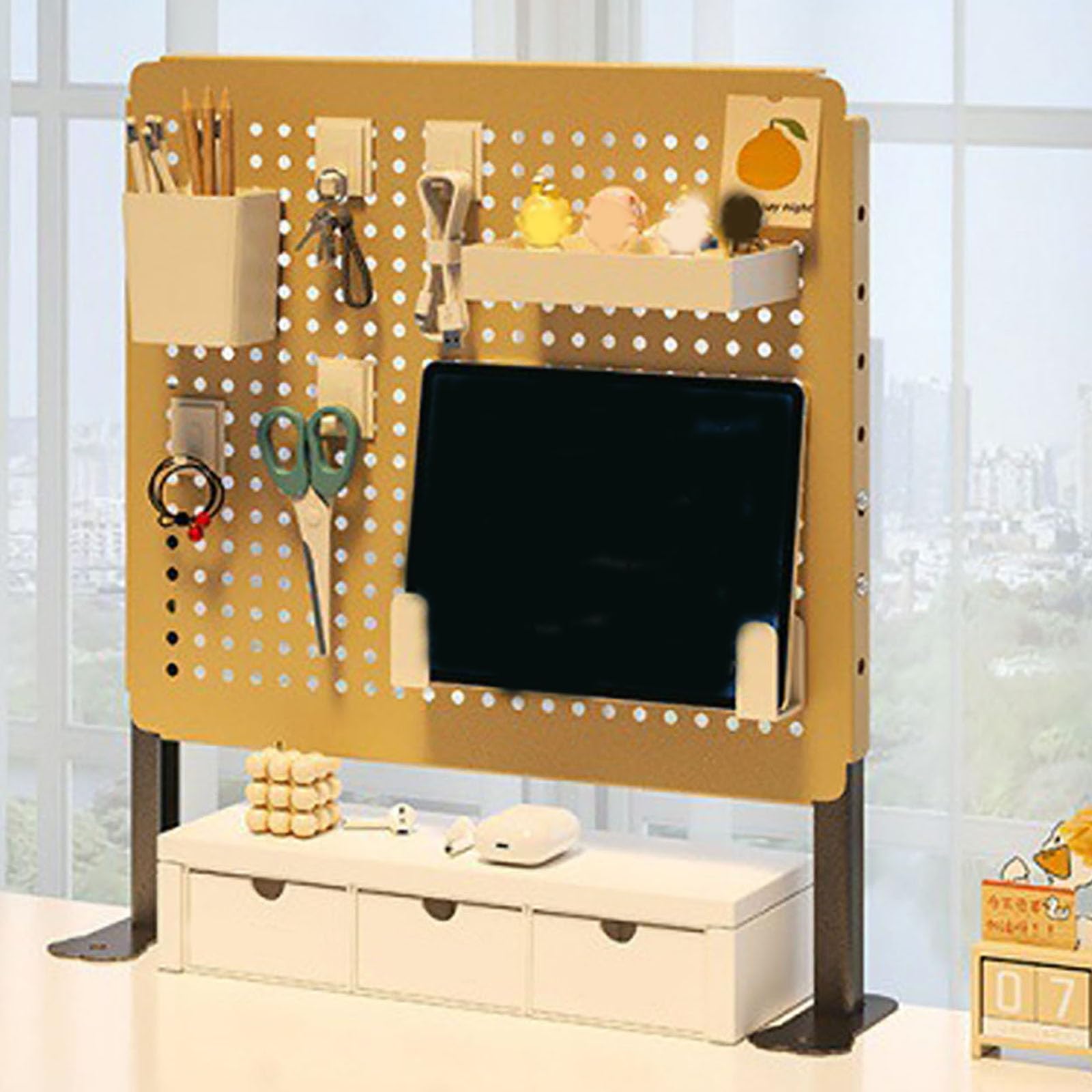 Étagère de bureau anti-désordre avec panneau à pinces de rangement