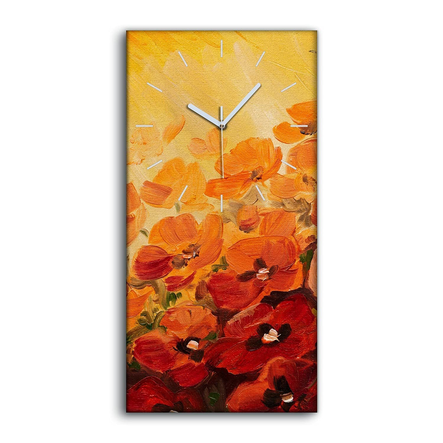 Horloge sur Toile Résumé des Coquelicots 30x60cm : Éveillez l'Atmosphère de votre Chambre