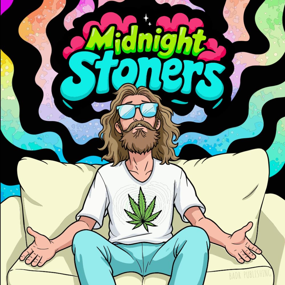 Midnight Stoners: A Relaxing Coloring Book for Adults with Cozy Stoner Scenes, Chill Vibes, and Fun Designs for Stress Relief With Black Pages