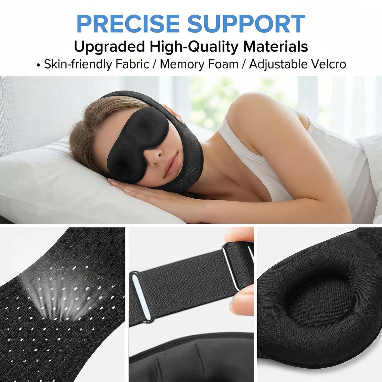 Schnarchstopper, Anti-Schnarch Kinnband für Schlafapnoe, Verstellbares Kinnriemen mit Augenmaske, Bequeme Lösung gegen Schnarchen, Atmungsaktive Schnarchmaske