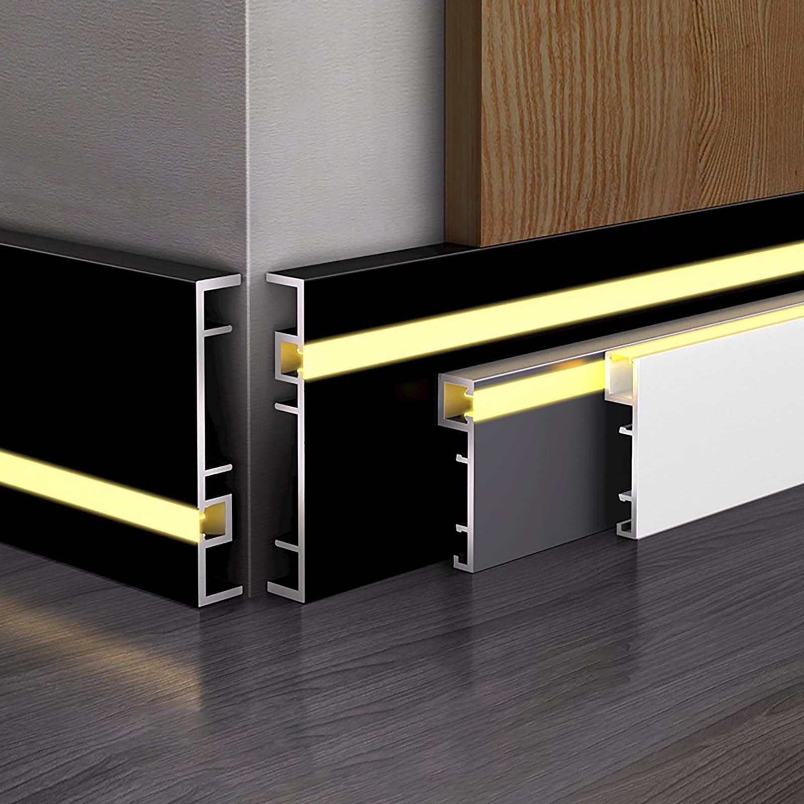 Zócalos autoadhesivos para tapar imperfecciones de la pared con estas molduras blancas de 125 cm
