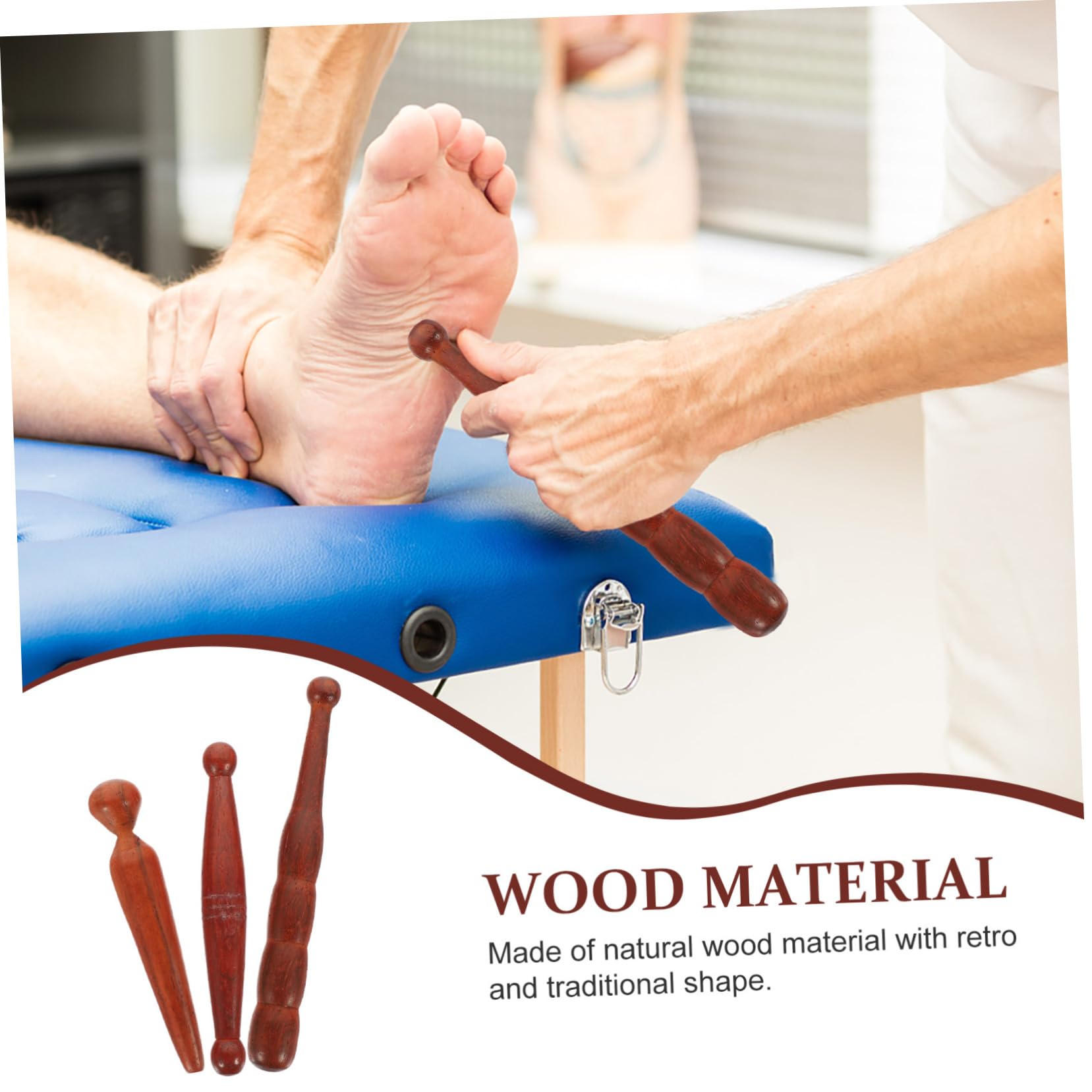 12 Stk Fußmassagegerät Fuß Massagestab aus Holz Akupressur-Massage werkzeug Massagestäbchen aus Holz stäbchen für die Fußmassage Duftendes Stock Rote Birne