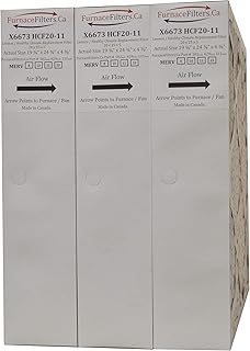 Healthy Climate X6673 HCF20-11 MERV 11 20x25x5. Actual Size 19 3/4" x 24 3/4" x 4 3/8". Case of 3 Made in Canada by Furnace Filters.Ca