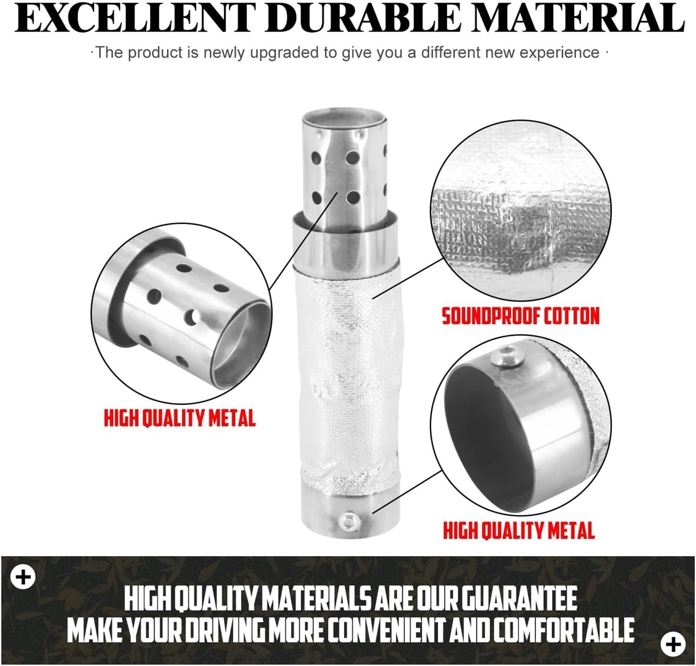 Motorcycle 38-48mm Quiet Baffle Exhaust Pipe Muffler Silencer Universal
