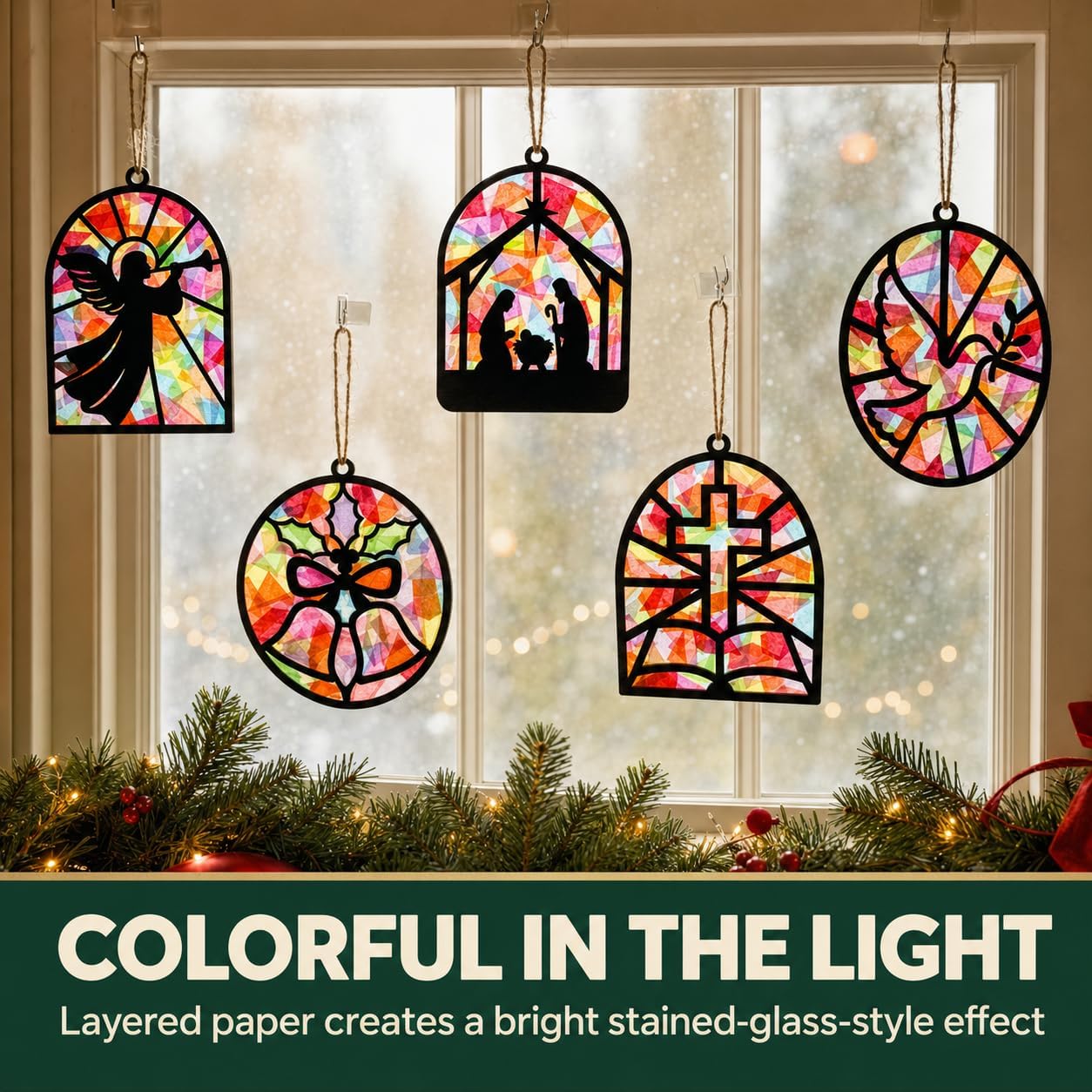 24 Black Sets Wooden Nativity Christmas Silhouette Craft DIY Kits image 4