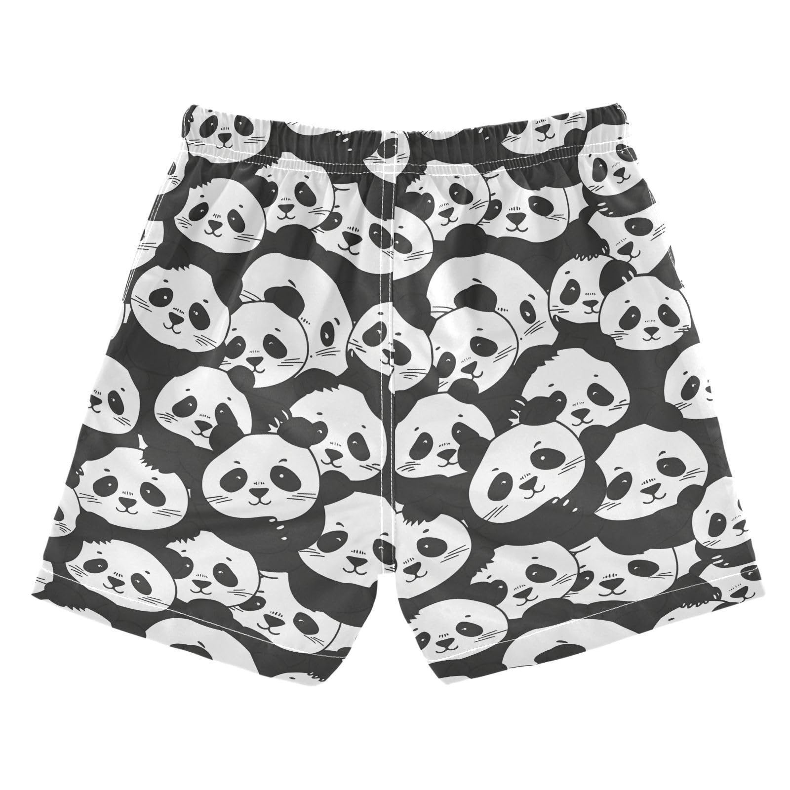 ALAZA Cute Panda Black White Boys' Swim Trunks Beach Shorts Quick Dry Swimsuit 3T