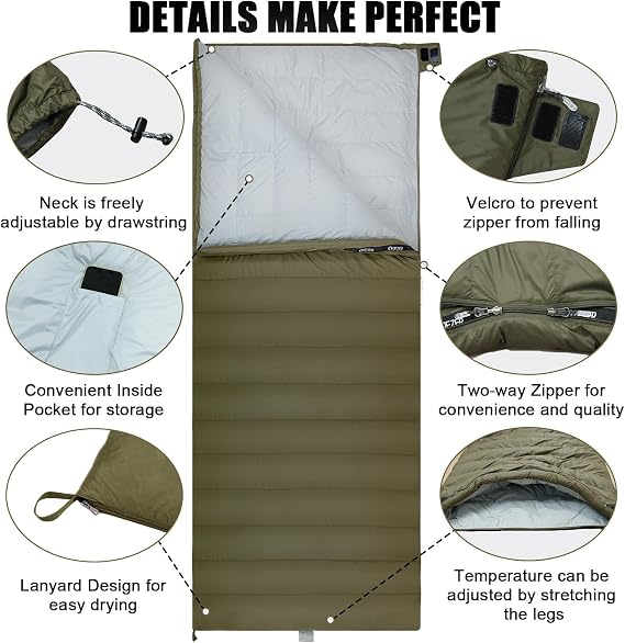 Wearable Down Sleeping Bag for Adults, Ultralight Blanket Mat