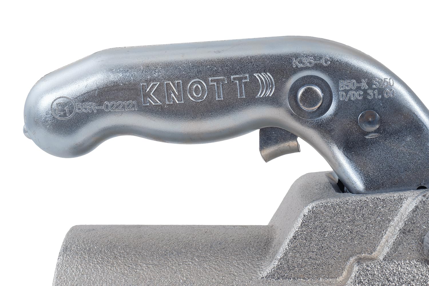Attelage à boule KNOTT K35-C pour remorque de 3 500 kg avec timon tubulaire de 60 mm, en fonte