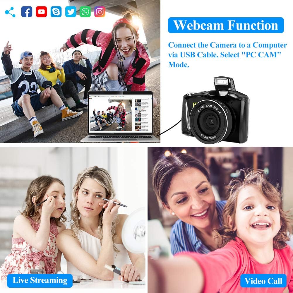 Flаѕh Dеаlѕ - 70% оƒƒ Digital Camera, 2.7K 48MP Full HD Point and Shoot Camera with 3 LCD Screen, Portable Mini Compact YouTube Vlogging Blogging Camera for Beginners Students