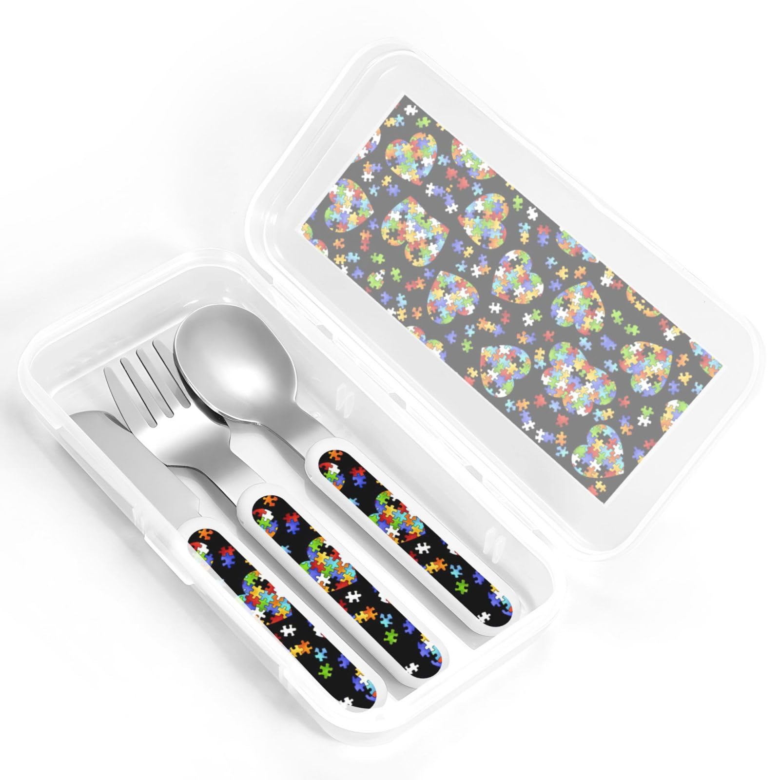 Amazon.com | Autism Awareness Puzzle Pieces Heart print Utensils