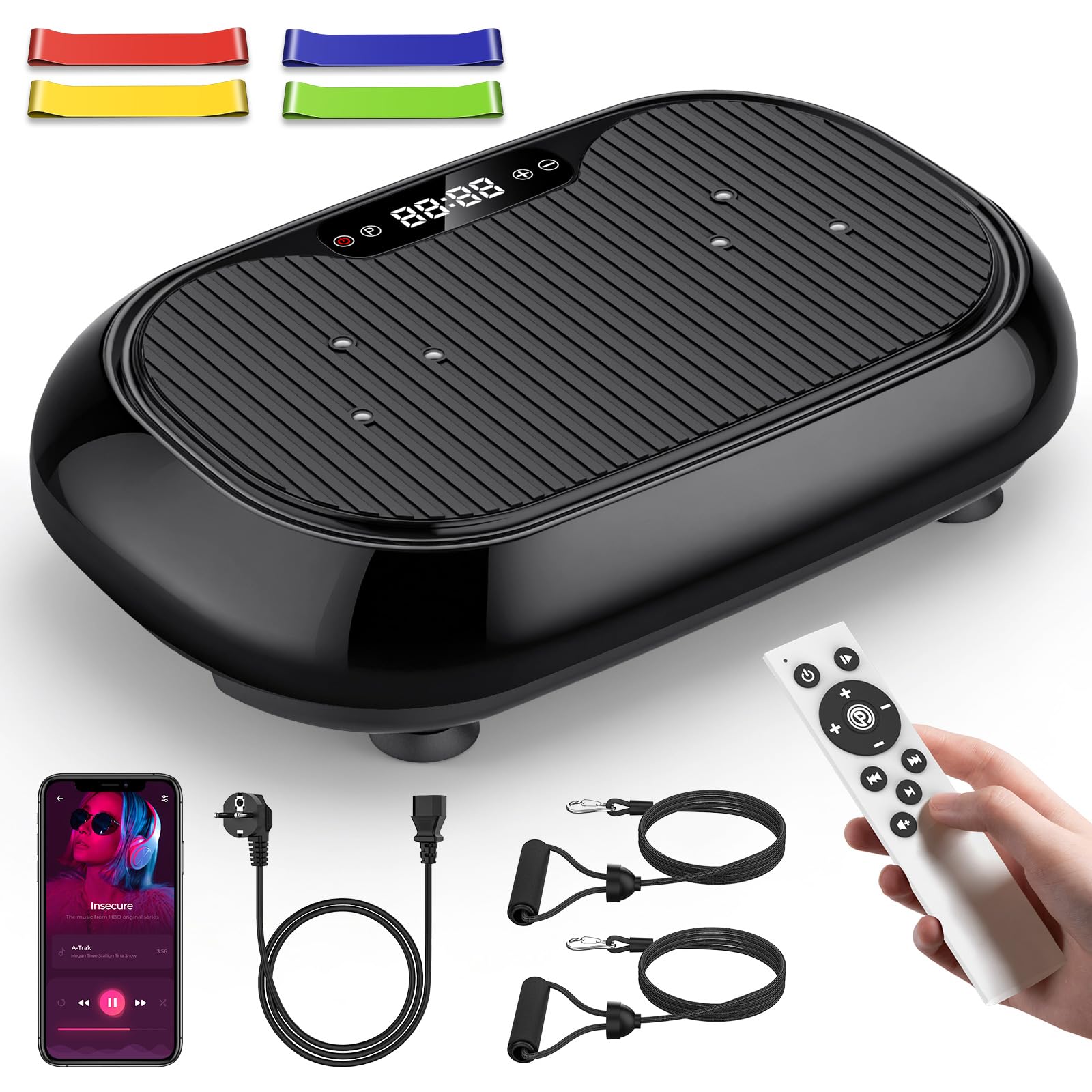 Pedana Vibrante, Pedana Vibrante Dimagrante 120 Livelli e 9 Modalità Automatiche Bluetooth per Circolazione Sanguigna e Alleviare Dolore, Piattaforma Vibrante per Fitness e Allenamento a Casa