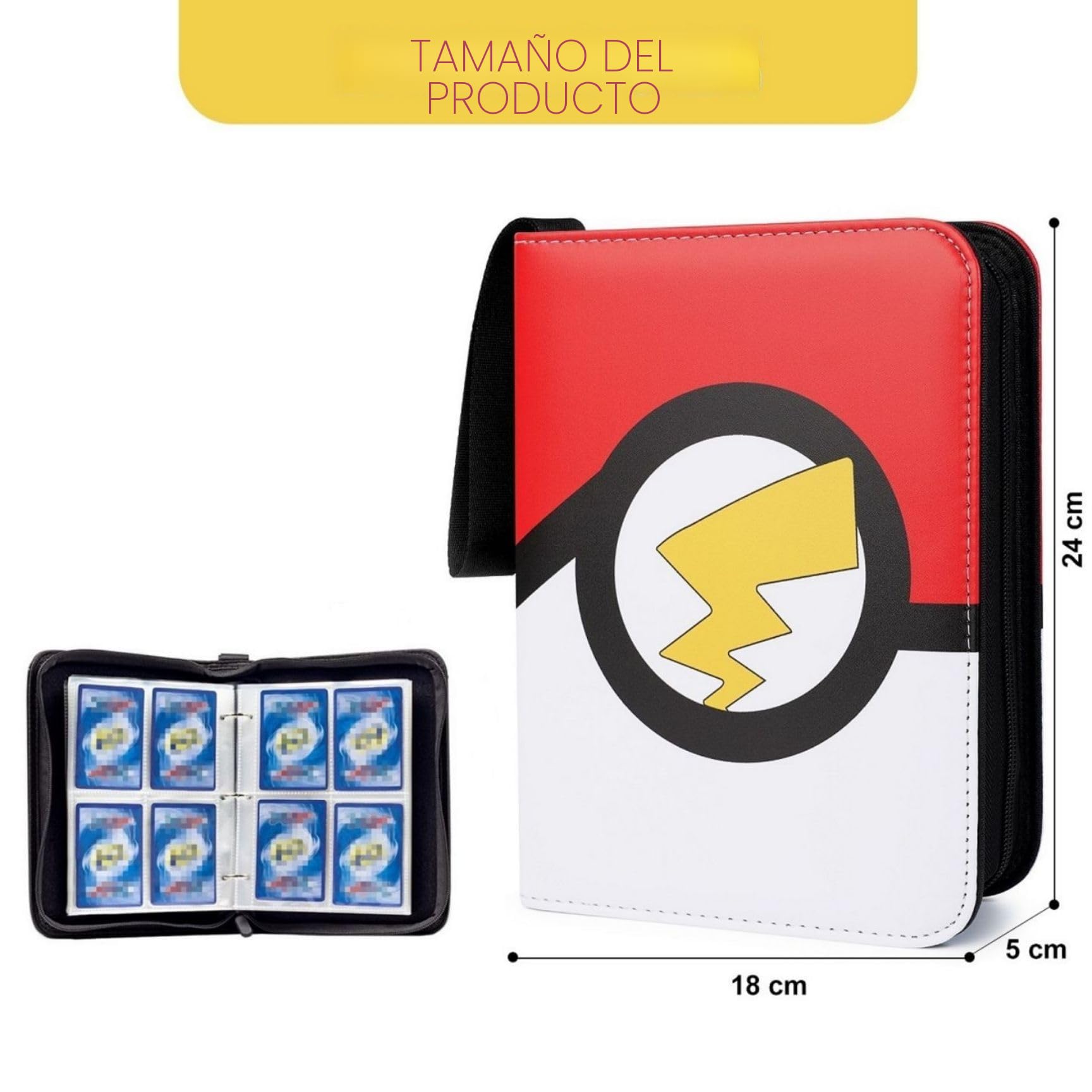 Álbum De Cartas Con Cremallera Para 480 Tarjetas – Carpeta De 60 Páginas Con Fundas De 4 Ranuras, Ideal Para Coleccionistas