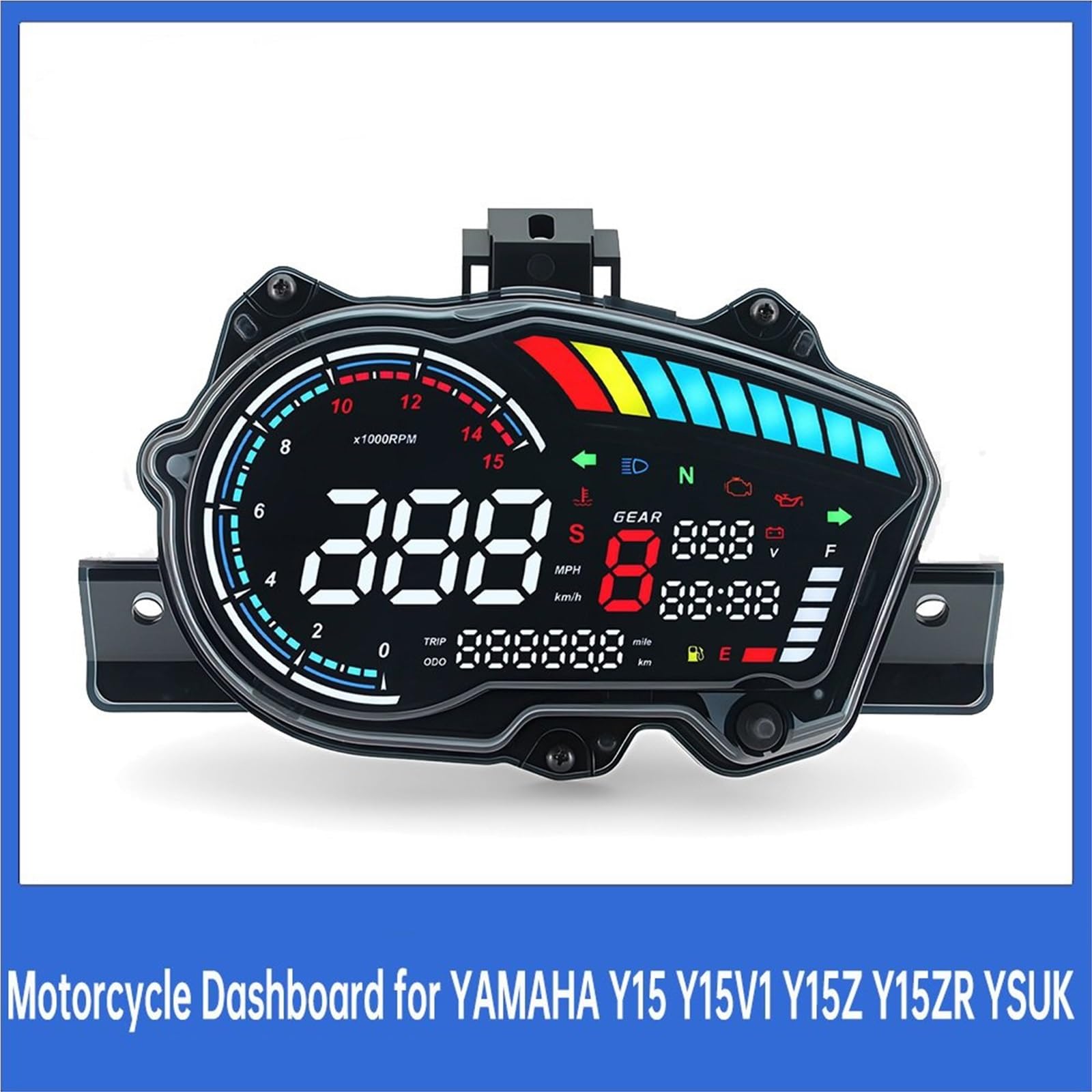 Obrotomierze motocyklowe Deska rozdzielcza motocykla prędkościomierz cyfrowy licznik kilometrów temperatura wody paliwo pasuje do YAMAHA Y15 Y15V1 Y15Z Y15ZR Prędkościomierz