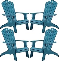 Vista 11 de Psilvam Silla Adirondack de gran tamaño, resistente a la decoloración y sin olor, sillas de madera de polietileno para hoguera con soporte