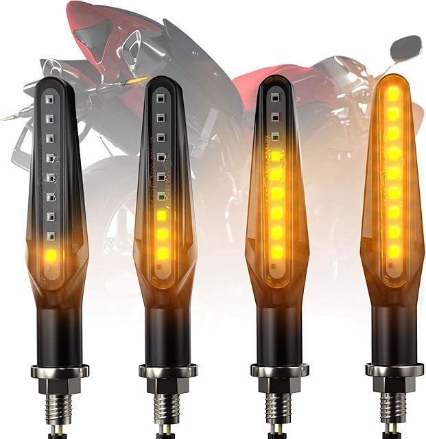 CCAUTOVIE Uniwersalny kierunkowskaz motocyklowy LED, migacz, E24, bursztynowy, opakowanie 4 sztuk
