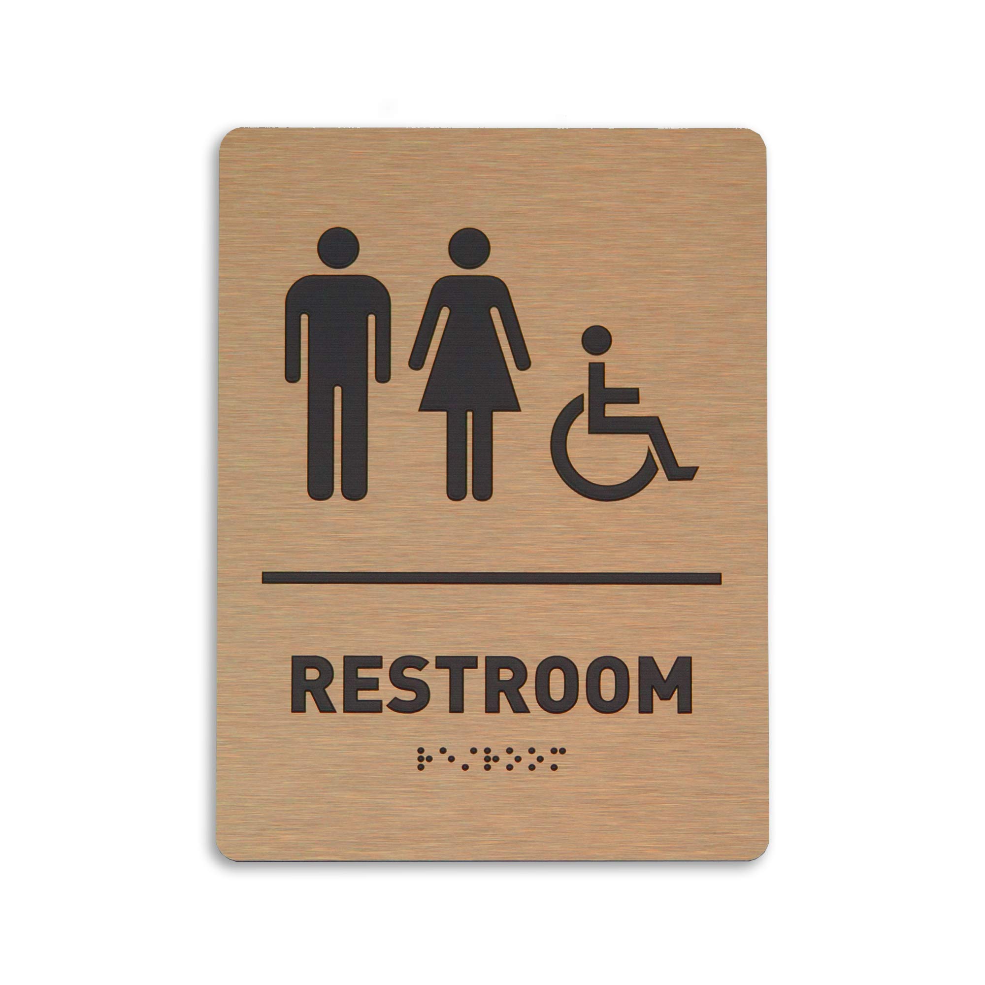 Buy Unisex Restroom Identification Sign ADA Compliant Bathroom Sign
