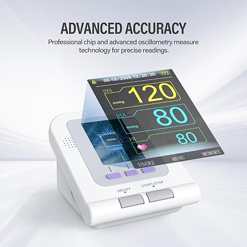 Miniatura 3 de CONTEC Monitor de presión arterial completamente automático Brazalete superior del brazo 3 modo 3 puños esfigmomanómetro electrónico 300 juegos de